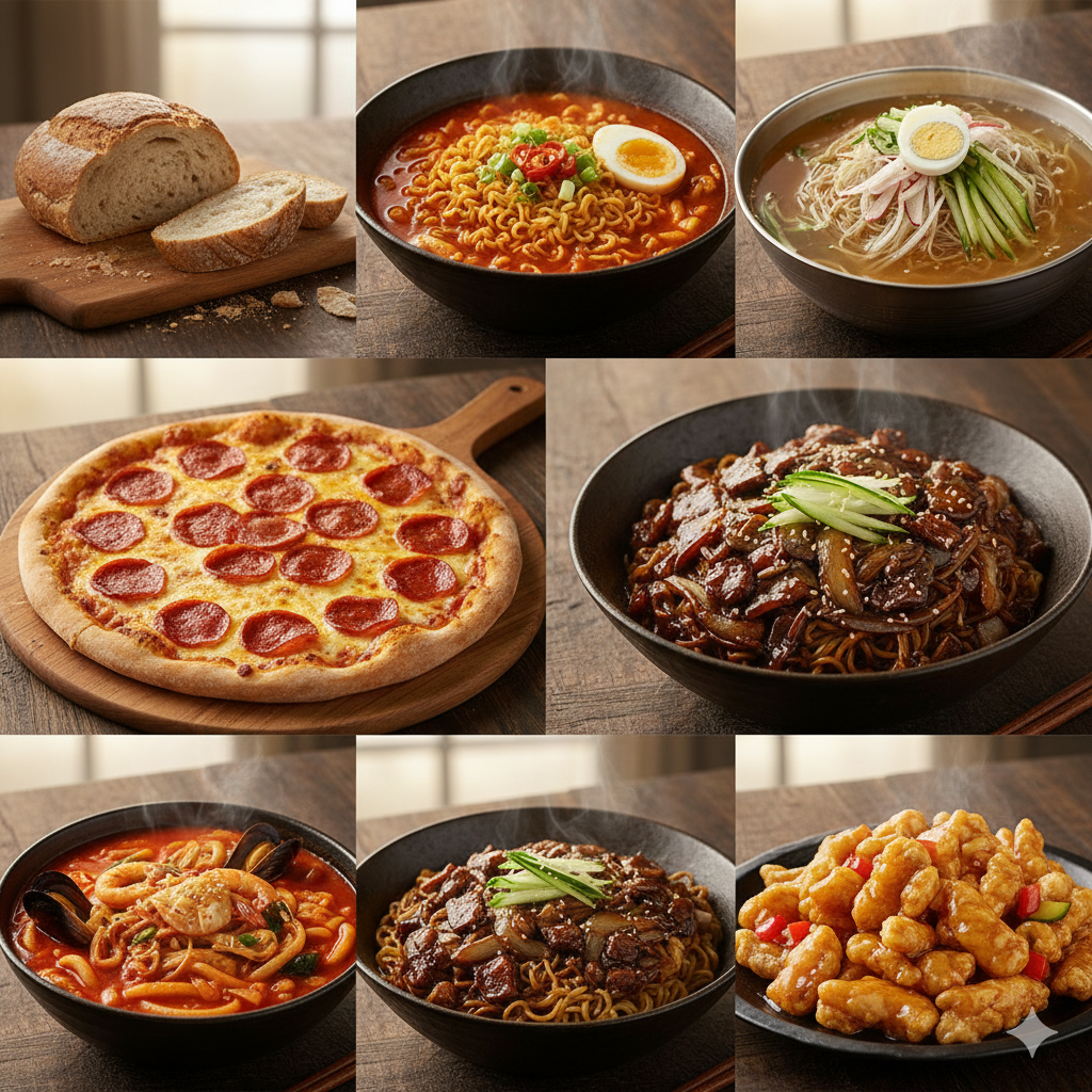 한국인의 대표적인 먹거리들