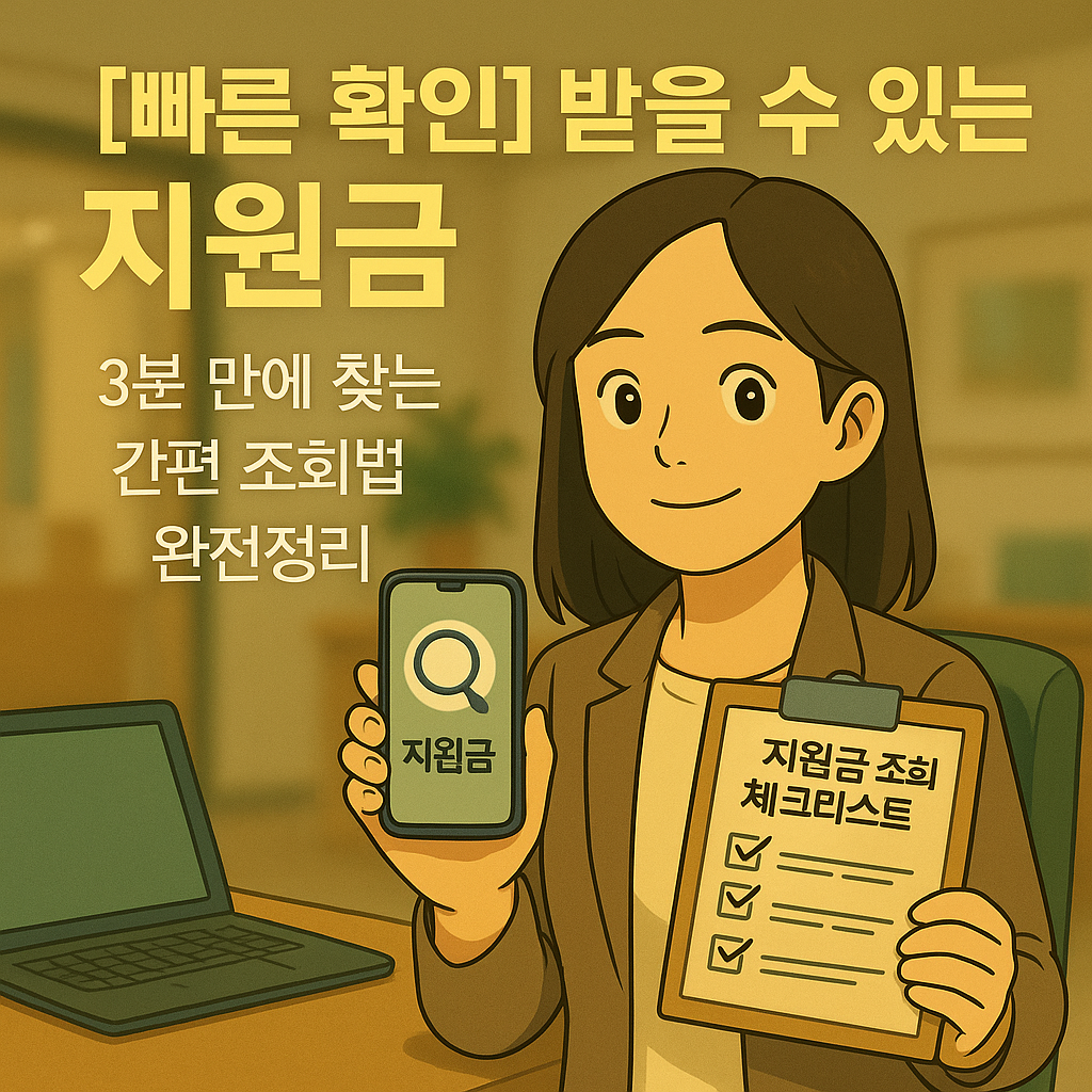 [빠른 확인] 받을 수 있는 지원금 ｜ 3분 만에 찾는 간편 조회법 완전정리