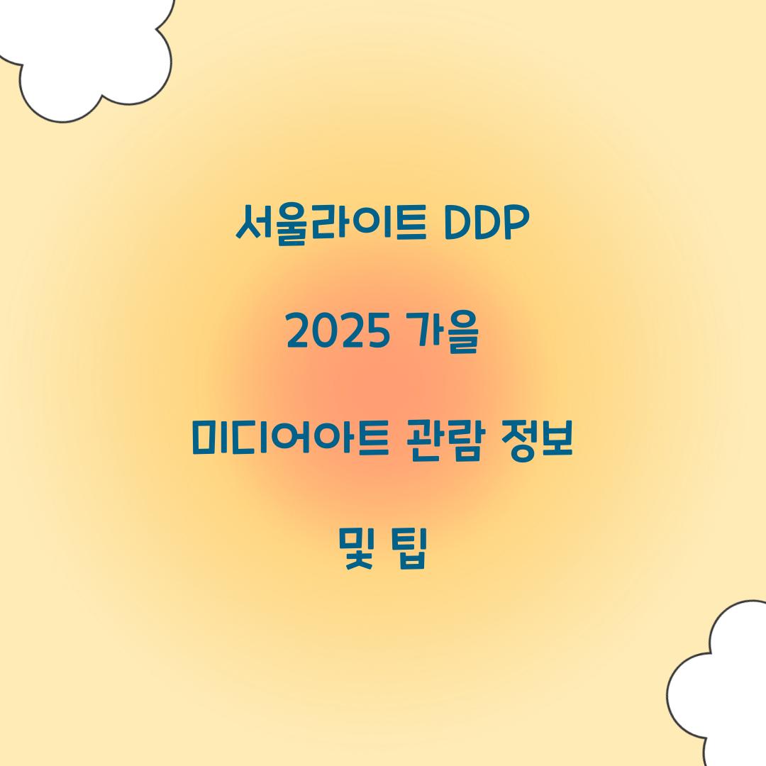 서울라이트 DDP 2025 가을