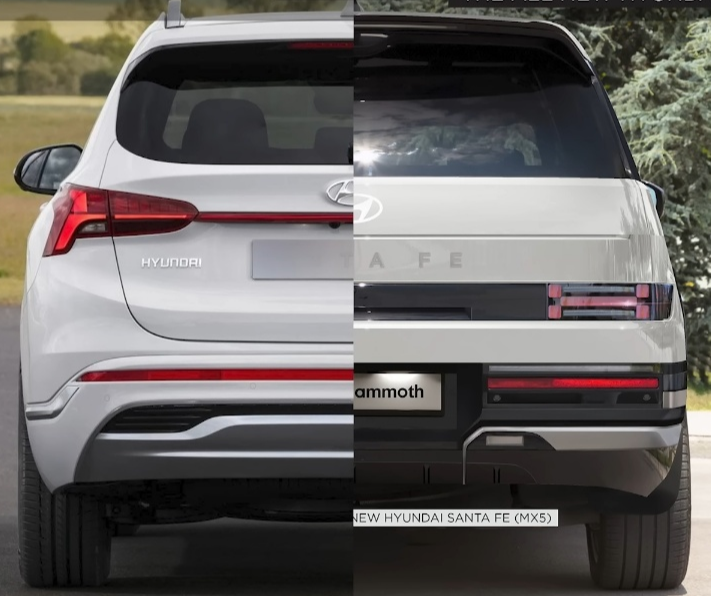 왼쪽은 현 산타페, 오른쪽은 산타페 풀체인지 MX5