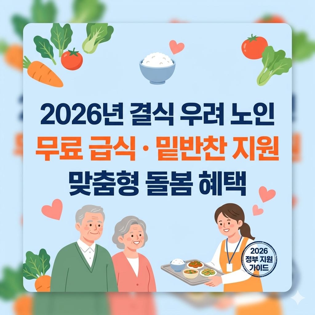 노인 무료 급식 2026년 신청 가이드 배달 밑반찬 지원 혜택