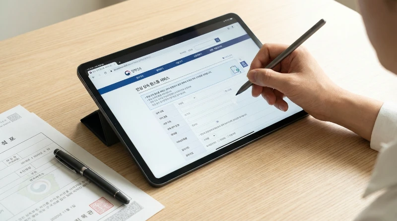 정부24 온라인으로 안심 상속 원스톱 서비스를 신청하는 모습