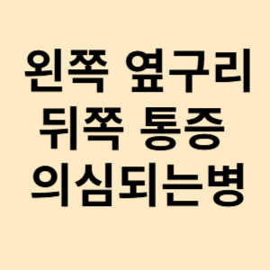 왼쪽 옆구리 뒤쪽 통증 의심되는병