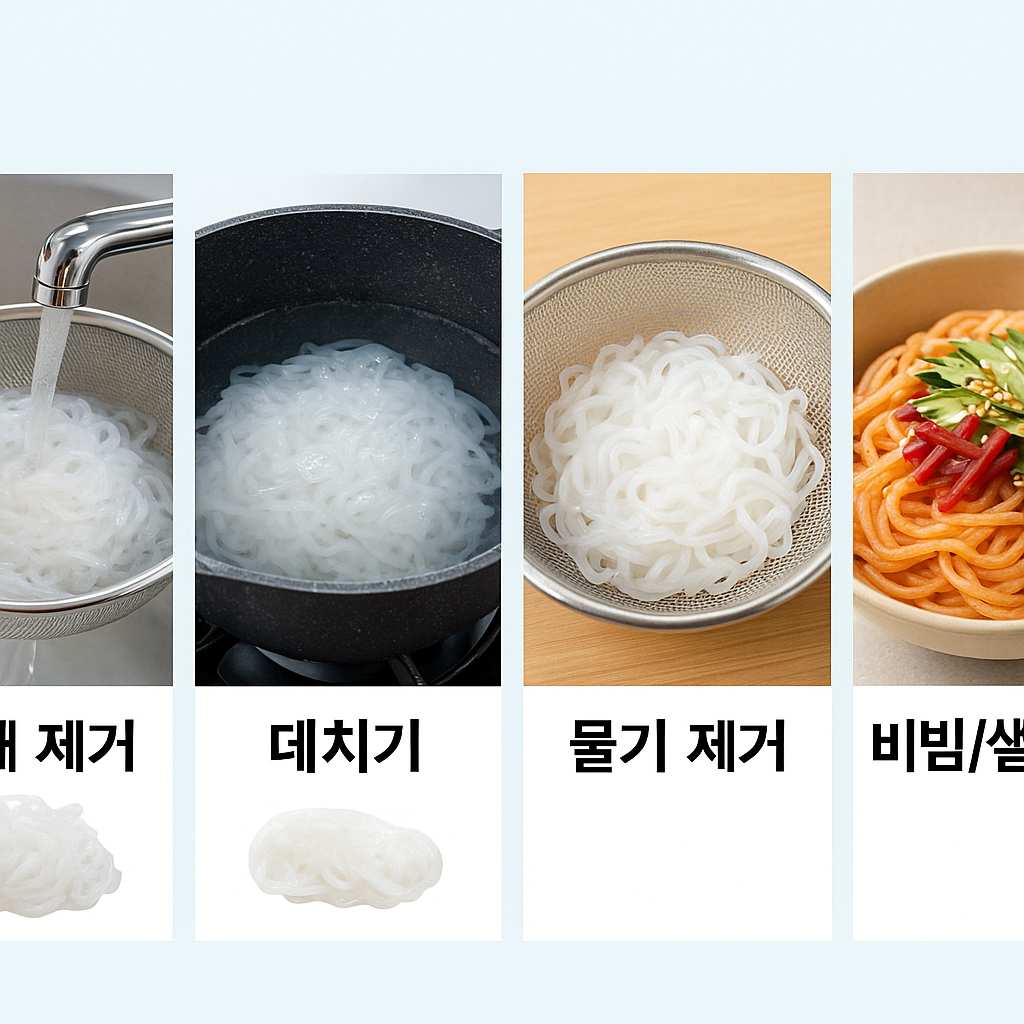 "간편하면서도 맛있는 곤약국수 조리법"에 대한 이미지입니다.