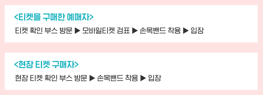 티켓 교환에서 입장 방법