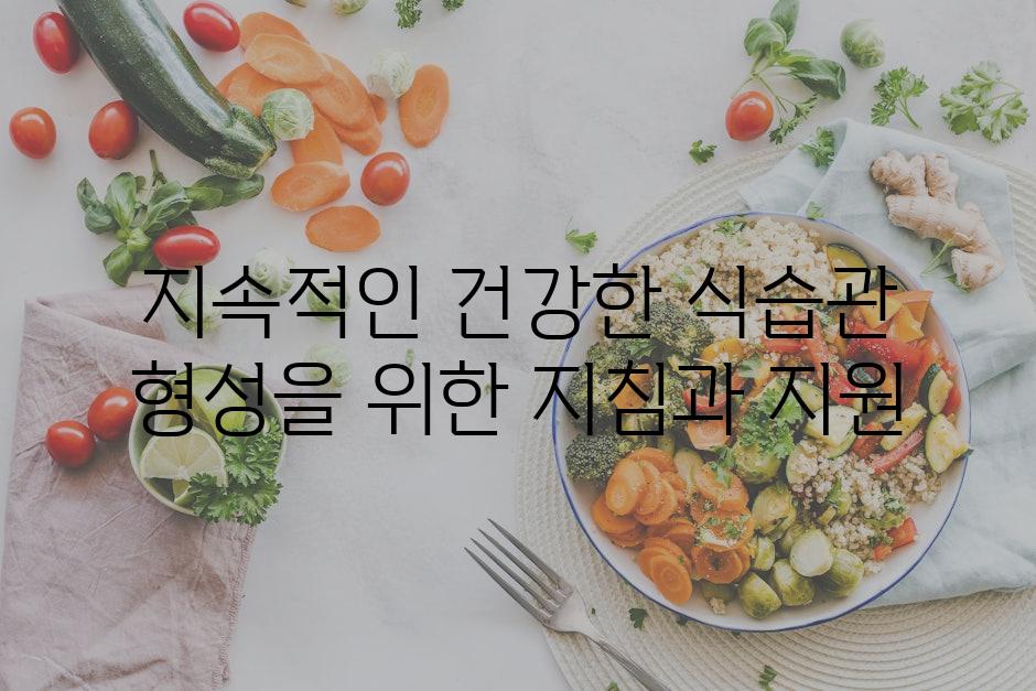 지속적인 건강한 식습관 형성을 위한 지침과 지원