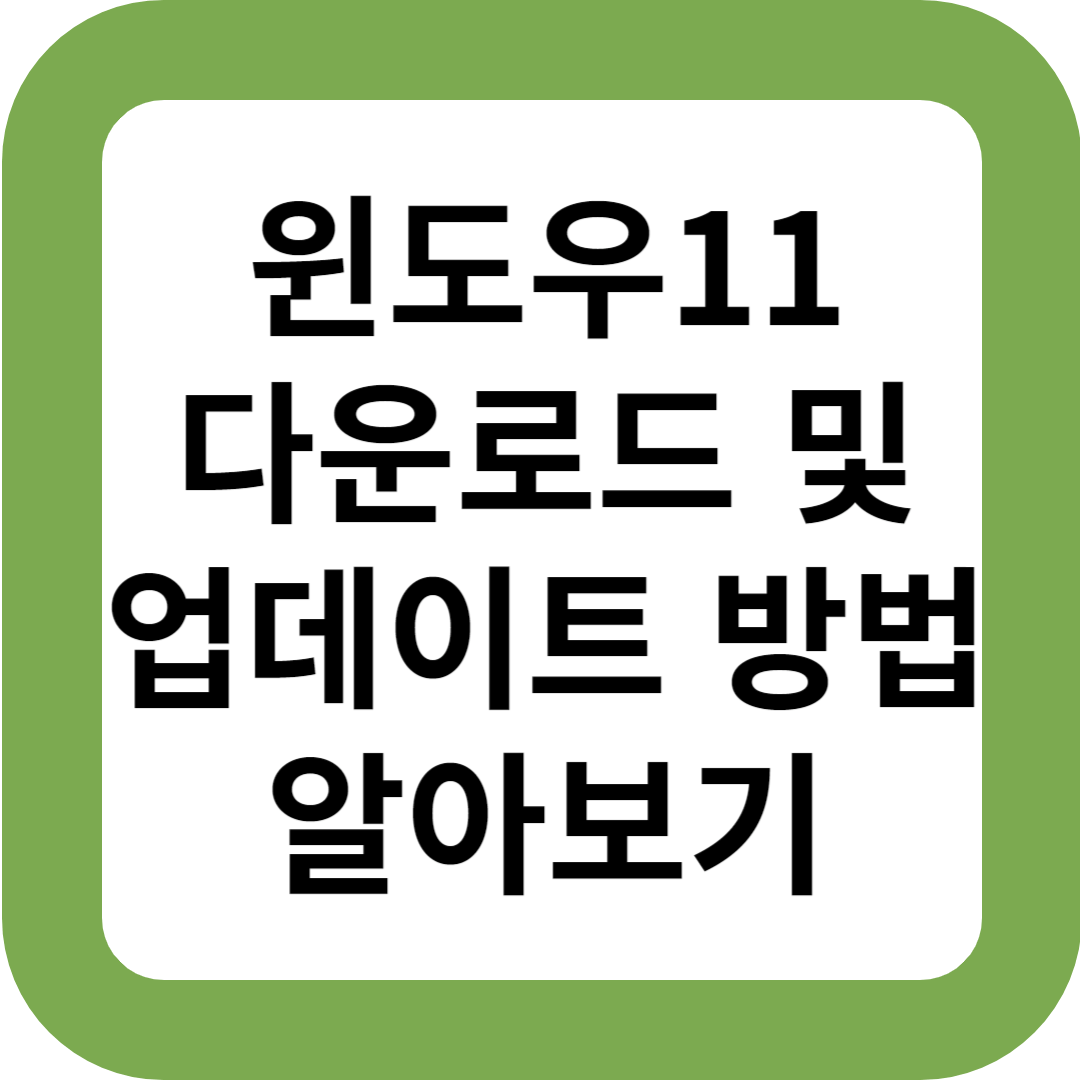 윈도우11 다운로드 및 업데이트 방법 알아보기