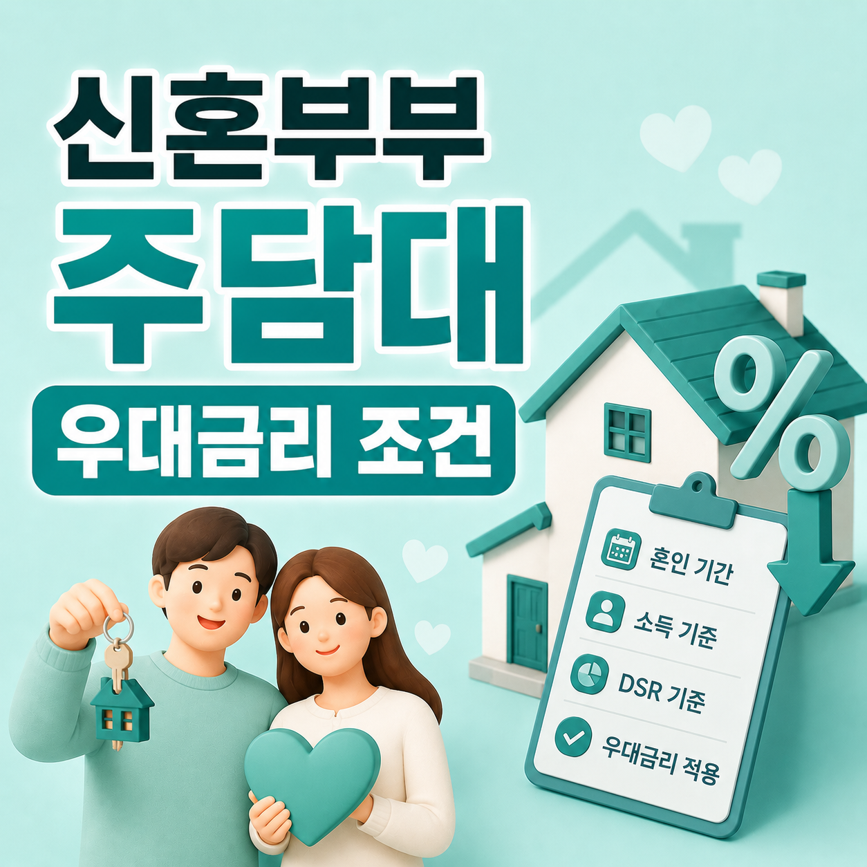 신혼부부 주택담보대출 우대금리 조건 확인