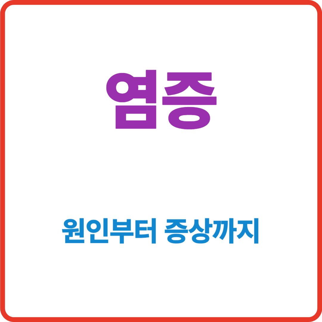 "염증" 원인부터 증상까지 기본정리