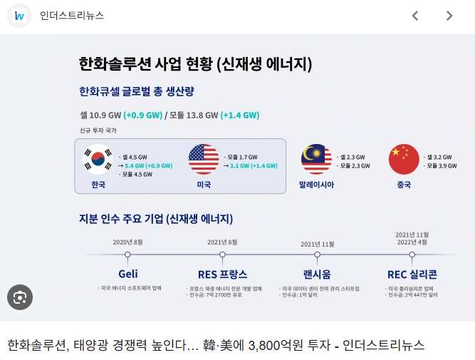 한화솔루션 주가 전망
