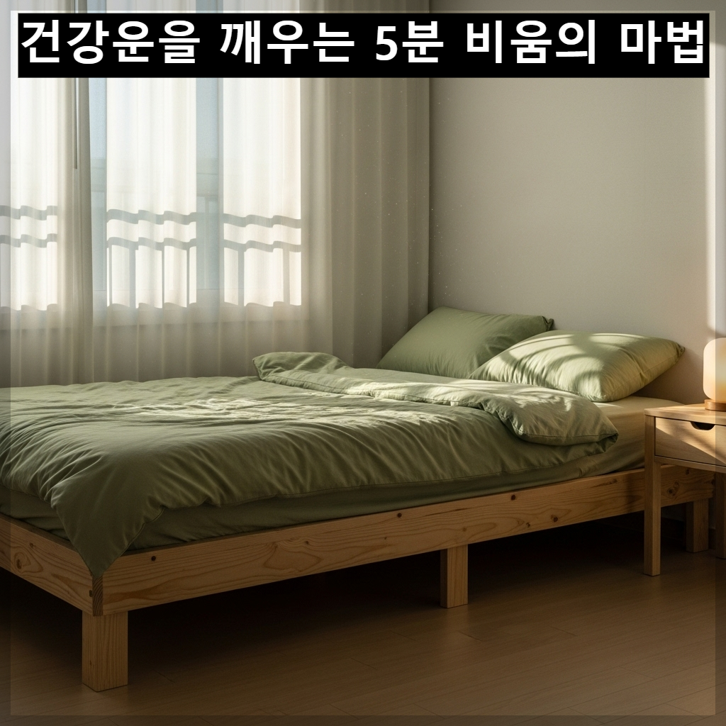 건강한 기운이 흐르는 다리 있는 원목 침대 프레임과 깨끗한 안방 인테리어
