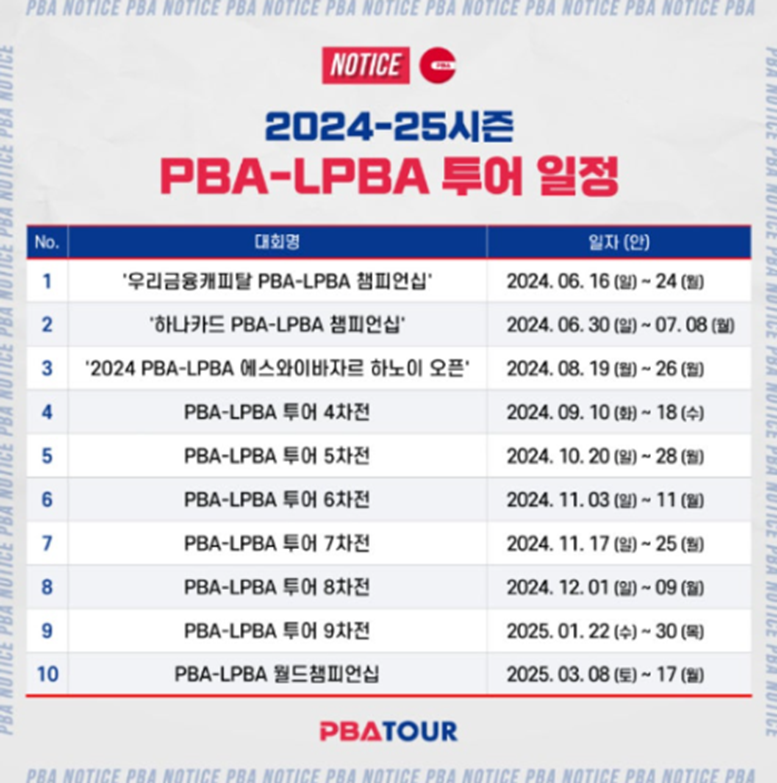 PBA 팀리그 중계 및 일정 안내