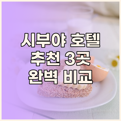 시부야 호텔 추천 3곳 완벽 비교분석