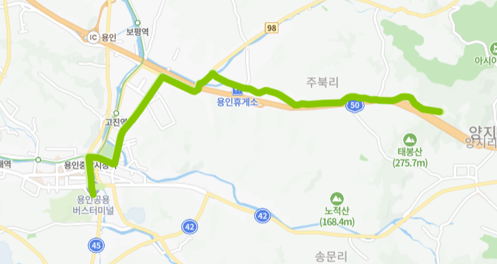 용인-74번-버스-노선-지도