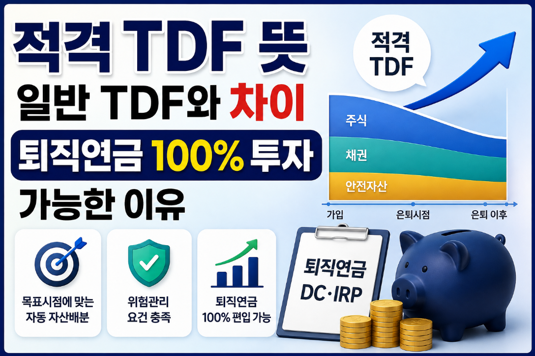 적격 TDF 뜻|일반 TDF와 차이·퇴직연금 100% 투자 가능한 이유