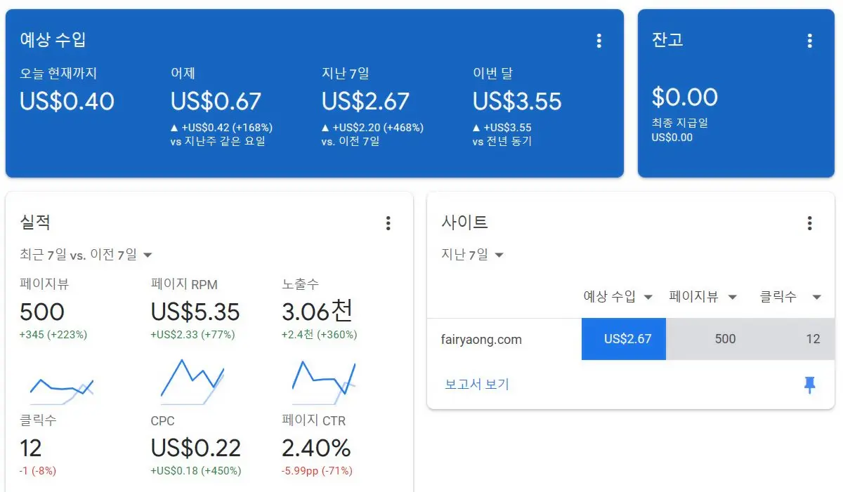 티스토리-블로그-애드센스-광고-10일간의-수익