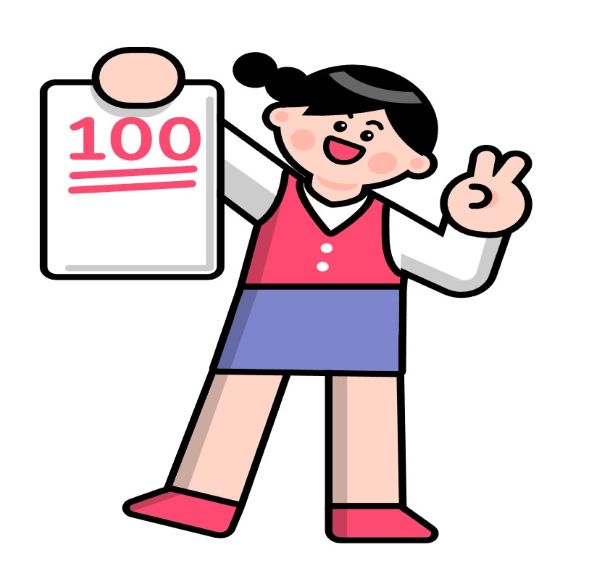 수험생이 수능 모의고사 성적표를 확인하며 진지하게 분석하는 모습