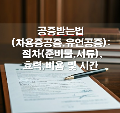 공증받는법(차용증공증,유언공증): 절차(준비물,서류),효력,비용 및 시간