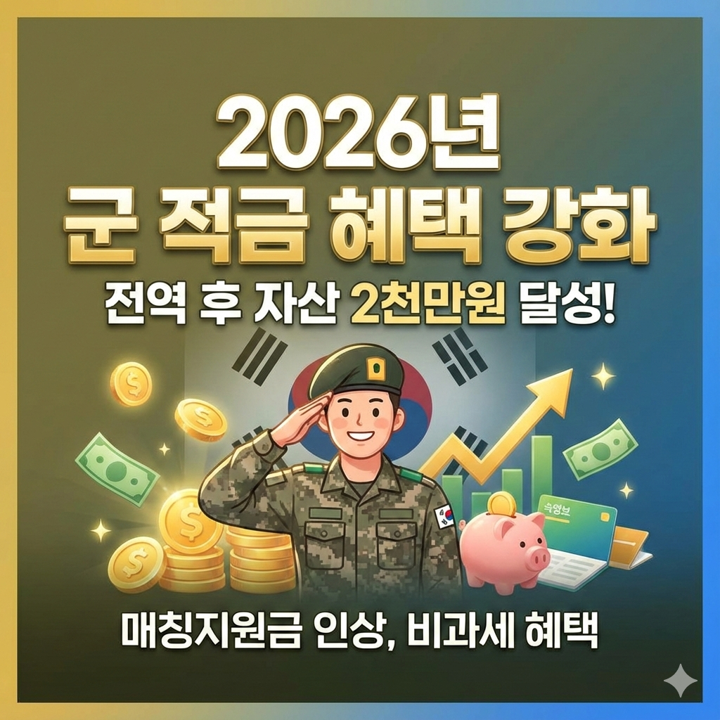 2026년 군인 적금 혜택 총정리! 전역 후 2천만원 목돈 마련하는 완벽 가이드