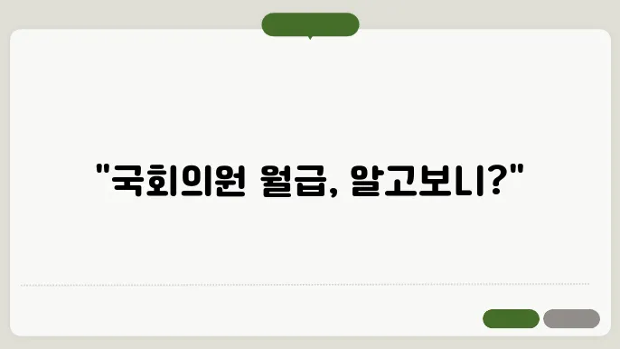 국회의원 연금 및 월급 체계