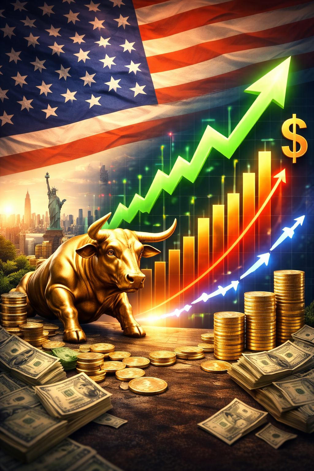 장기 급등한 미국 주식 관련 사진