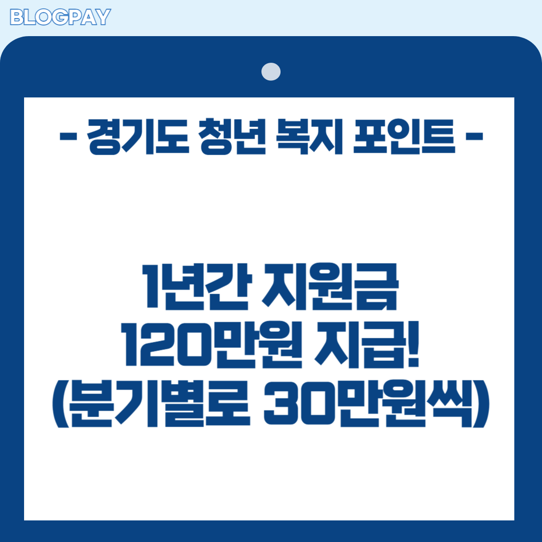 경기도 청년 복지 포인트 신청하기