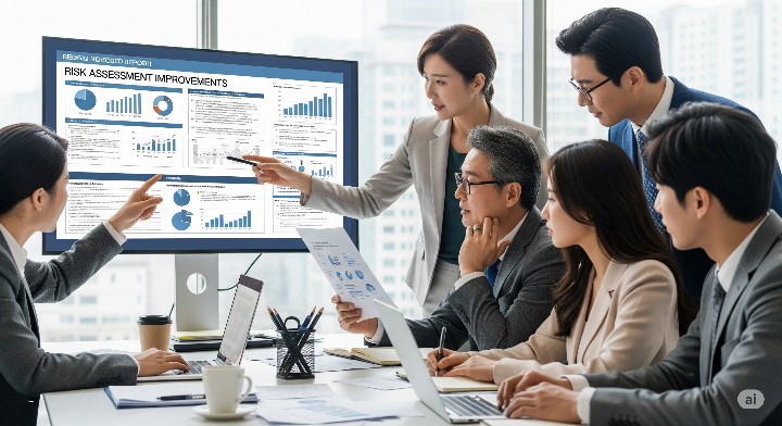 위험성평가 보고서를 검토하는 전문가들