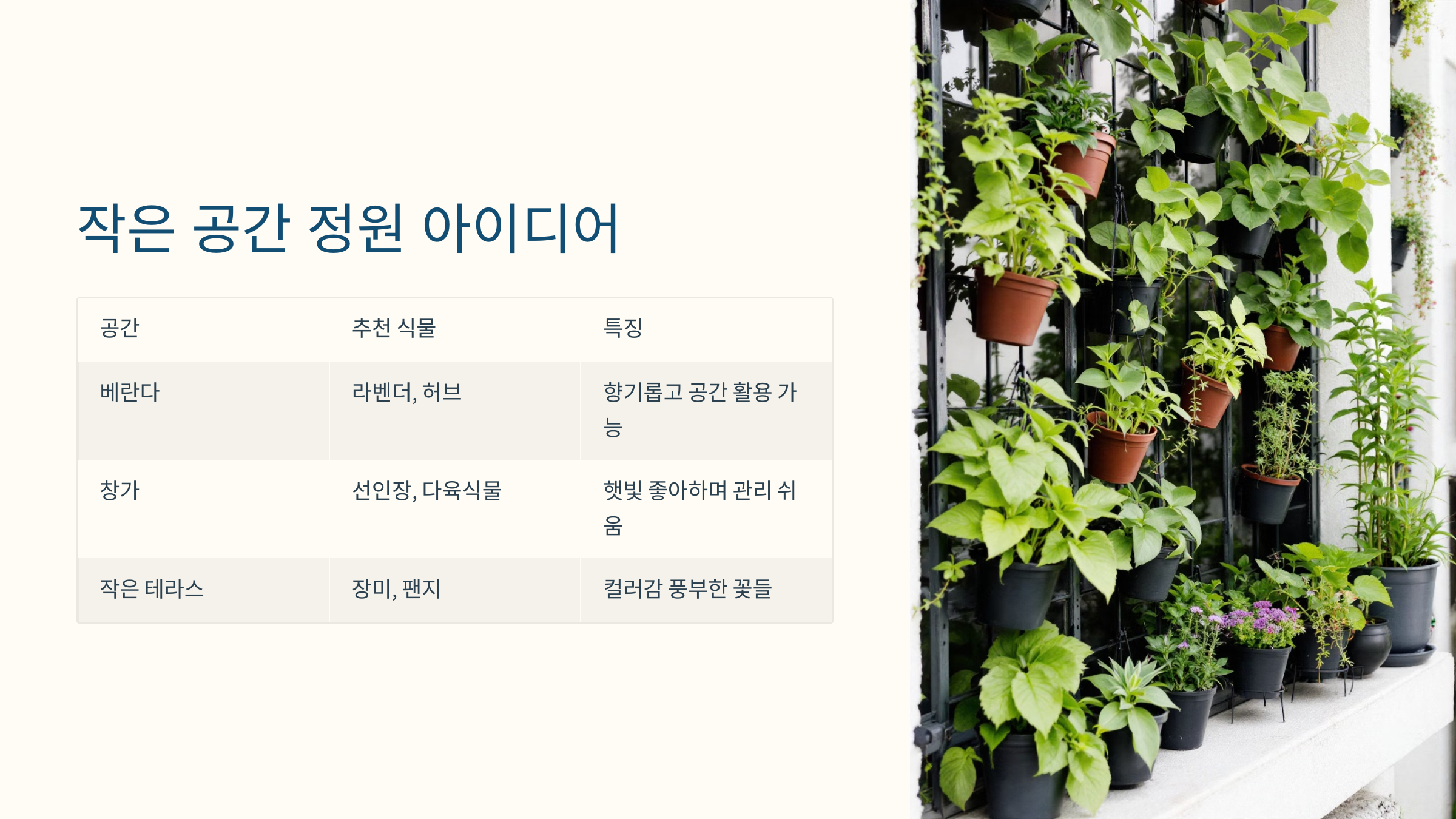 작은 공간 정원 아이디어