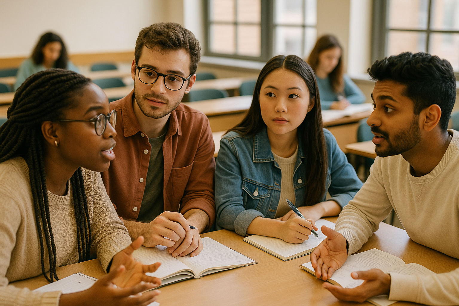 학생들이 토론하는 모습