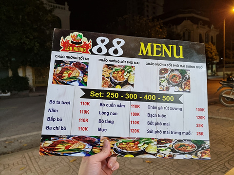 라우넝88-메뉴판