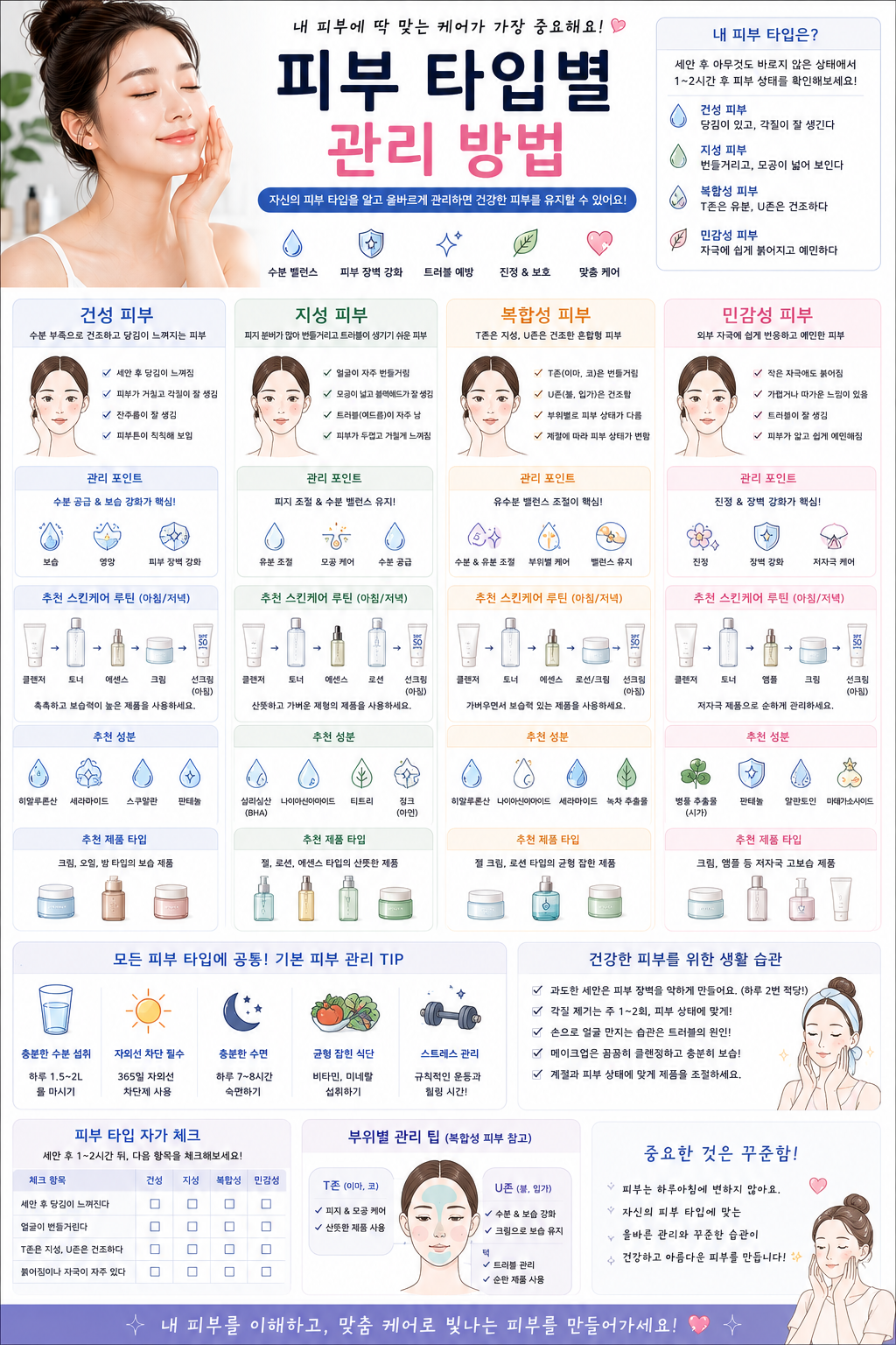 피부 타입별 관리 방법 관련 사진