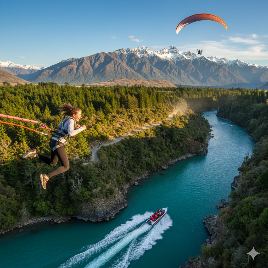 호수를 한눈에 눈 담을수있는 퀸스타운 액티비티