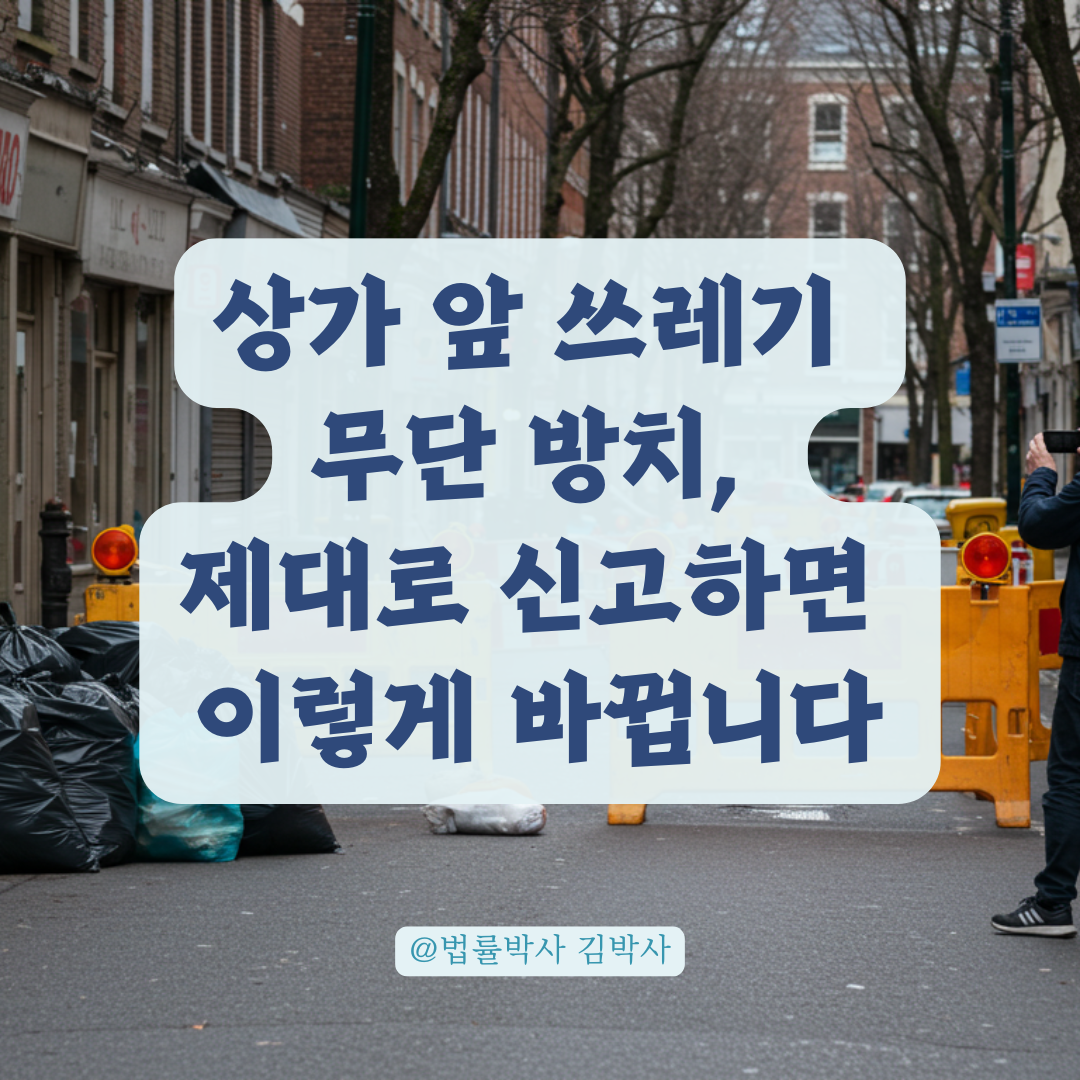 상가 통행로 막고 쓰레기 방치 중이라면, 지금 119에 이렇게 신고하세요