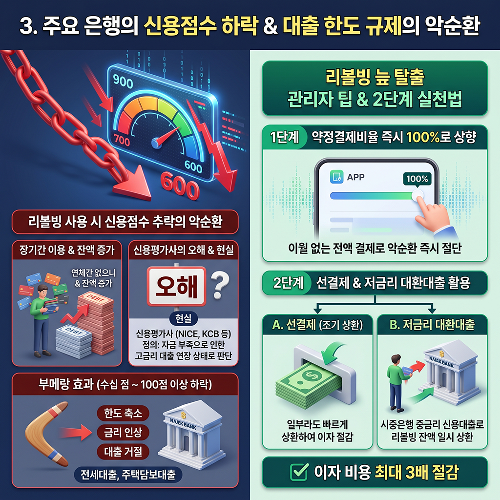 신용점수 폭락과 제1금융권 대출 한도 규제의 악순환