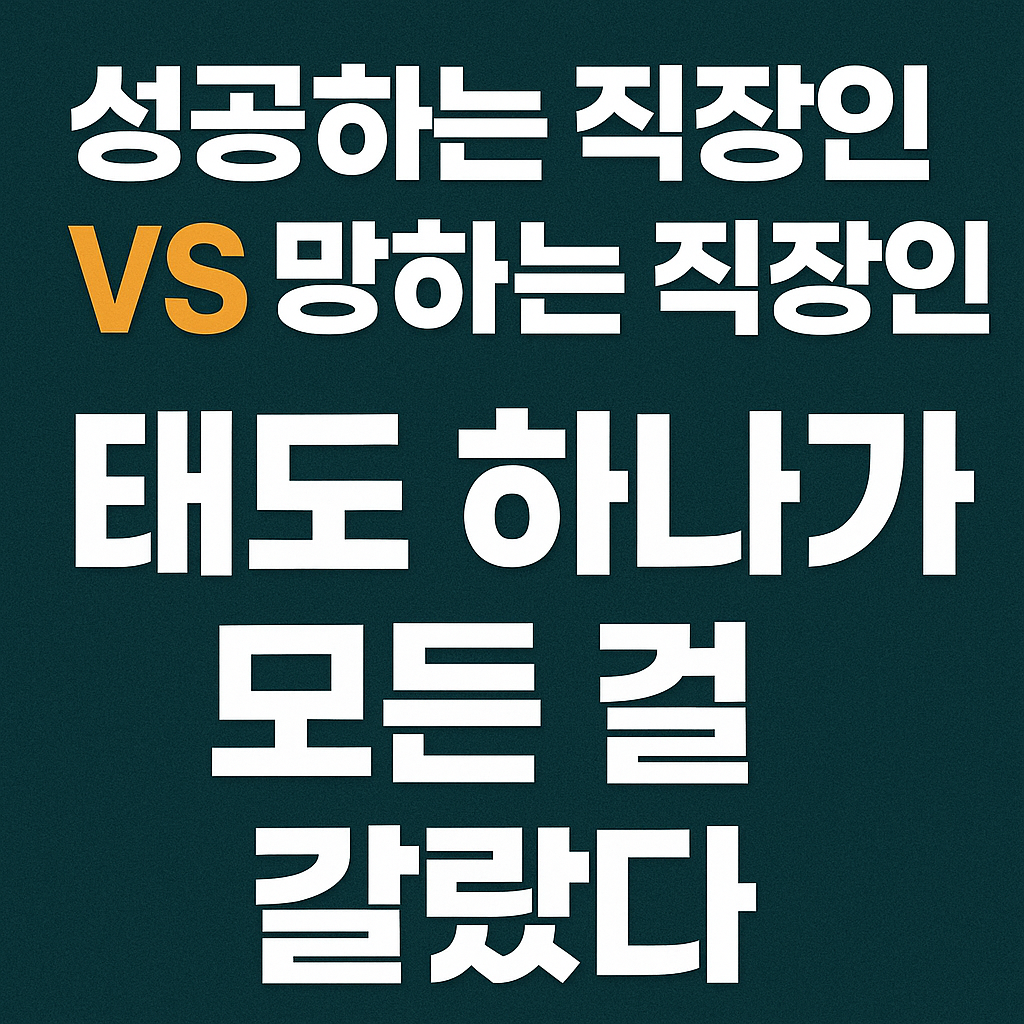 성공하는 직장인 vs 망하는 직장인, 태도 하나가 모든 걸 갈랐다