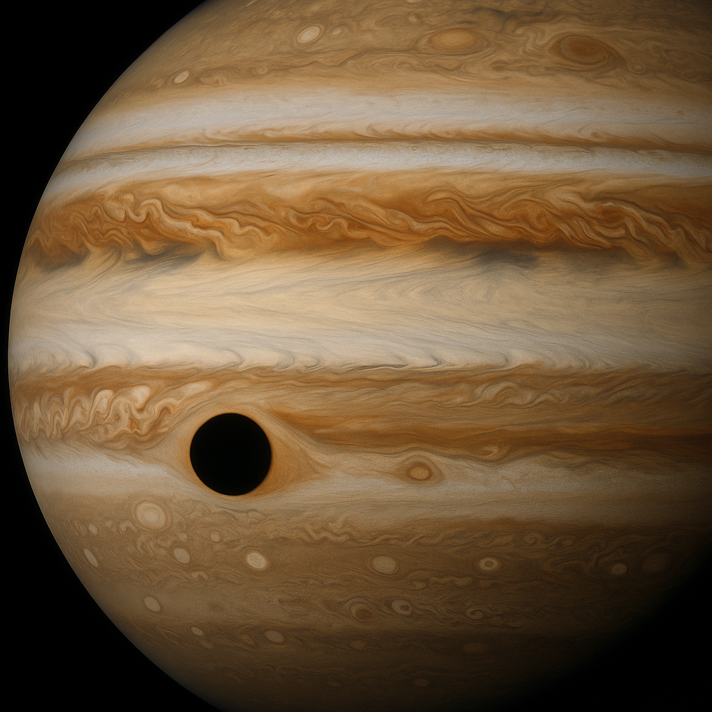 목성 위성의 그림자는 행성 표면에서 어떻게 보일까?