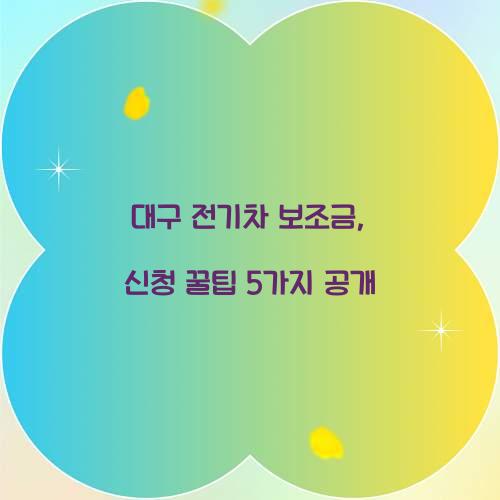 대구 전기차 보조금