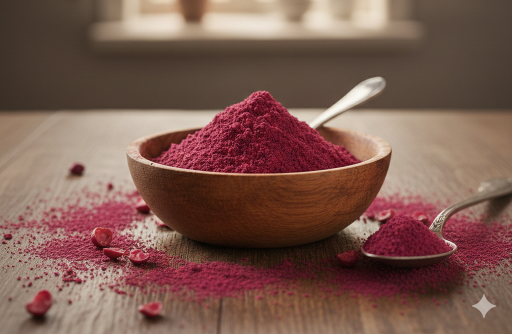 항산화 성분인 레스베라트롤이 풍부해 다이어트와 염증 완화에 좋은 붉은 링곤베리가루