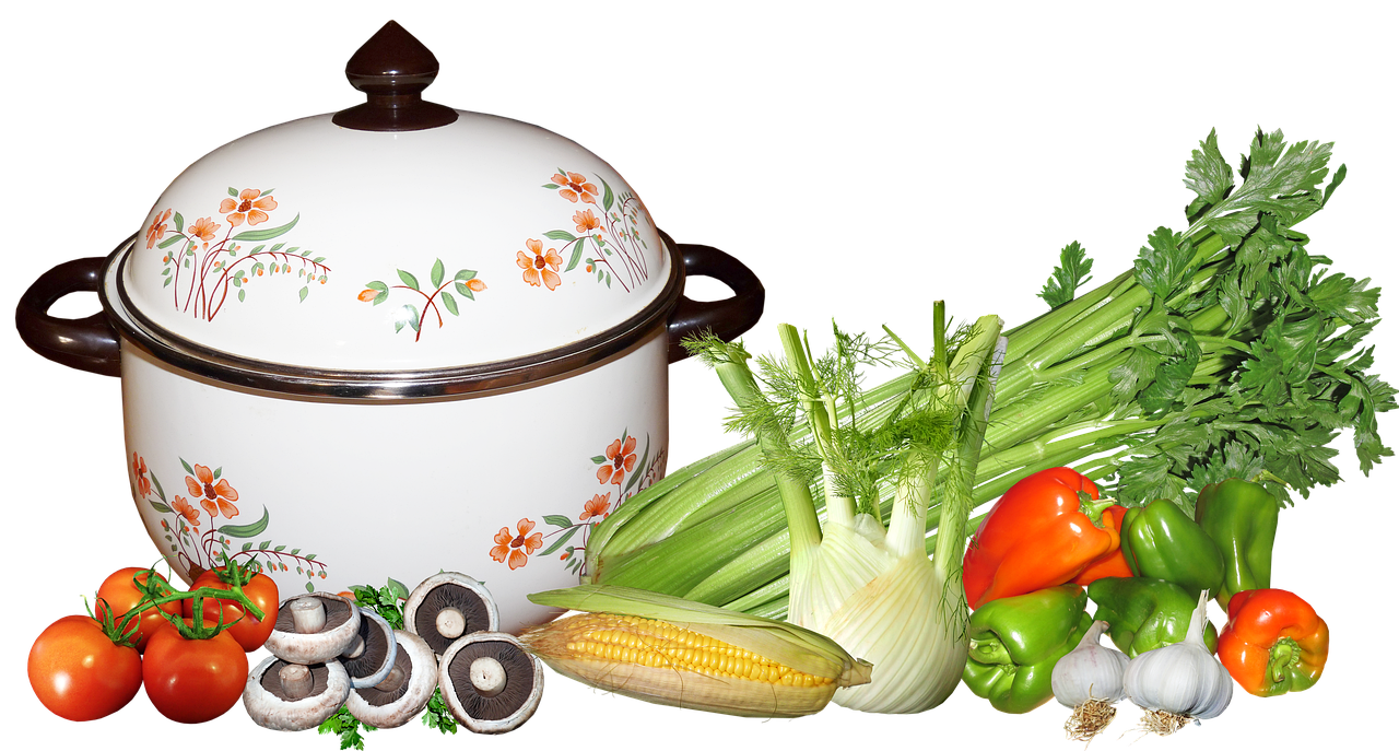 각종 야채와 다이어트 쿠킹 냄비