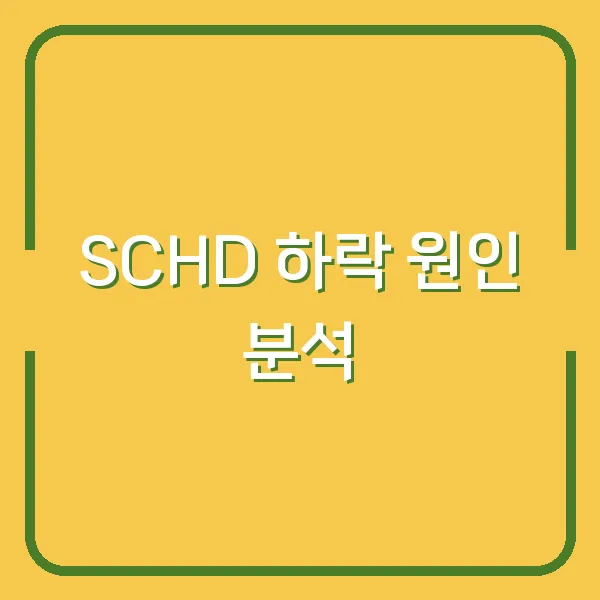 SCHD 하락 원인 분석