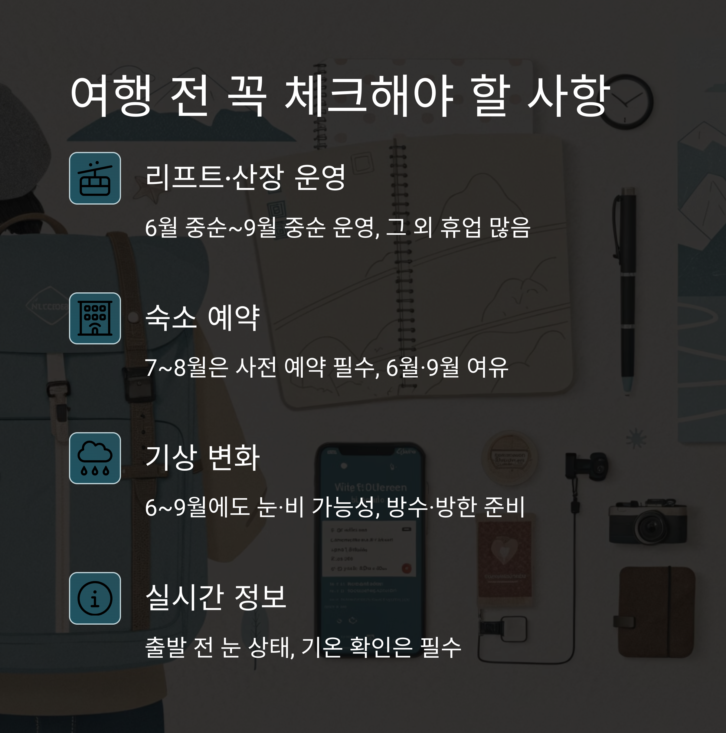 여행 전 꼭 체크해야 할 사항