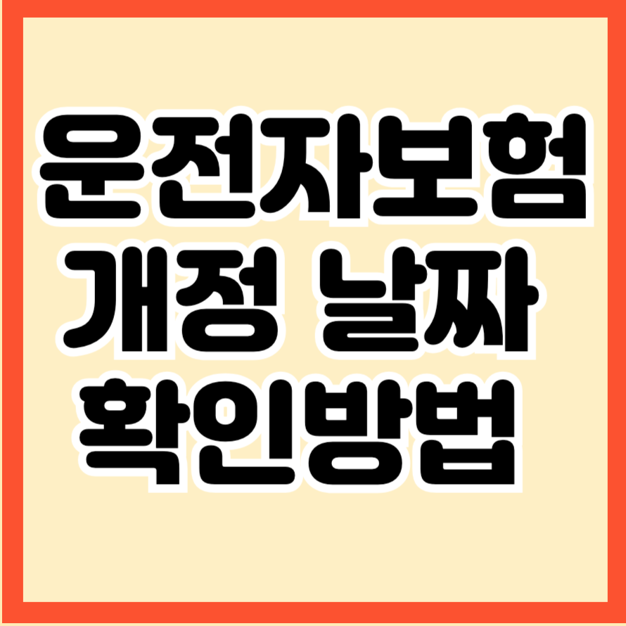 운전자보험 개정 날짜 확인