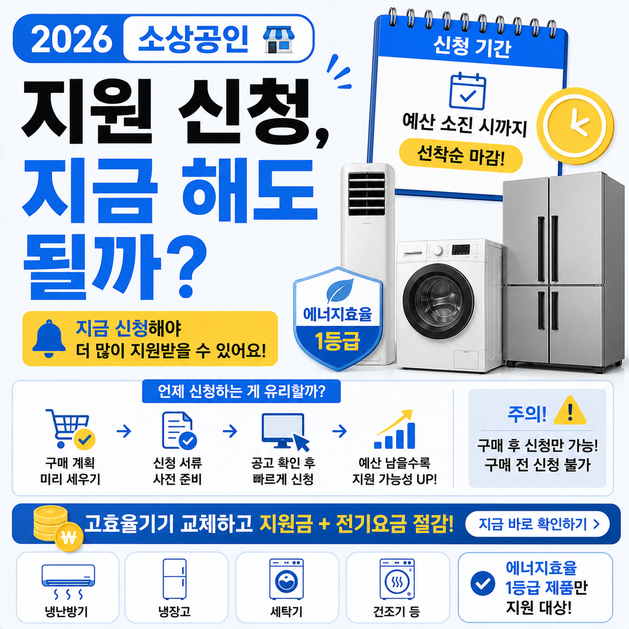 소상공인 고효율기기 지원 신청 시기 안내 이미지