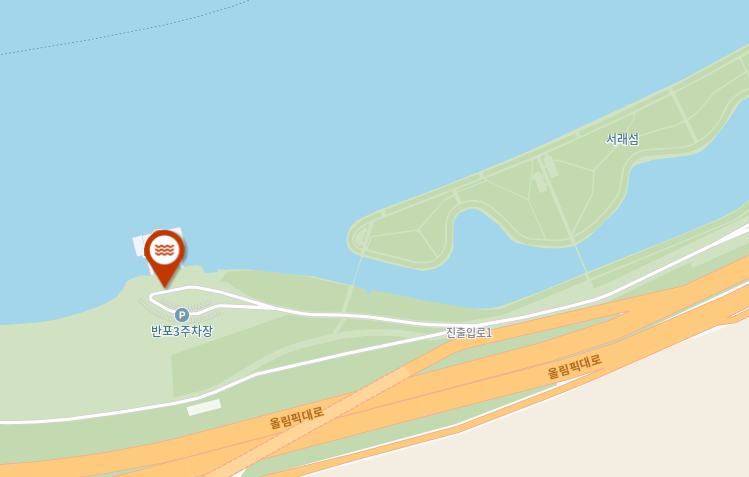 2024 서래섬 유채꽃 축제 주차장 중 한 곳인 반포 제3주차장 (동작대교 남단 상류)