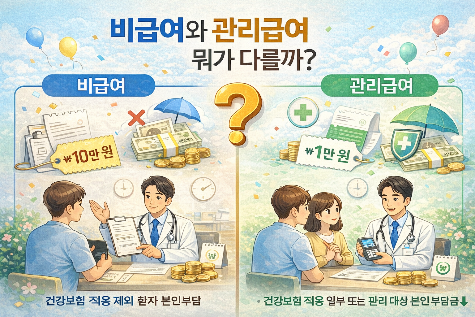 비급여와 관리급여 뭐가 다를까?