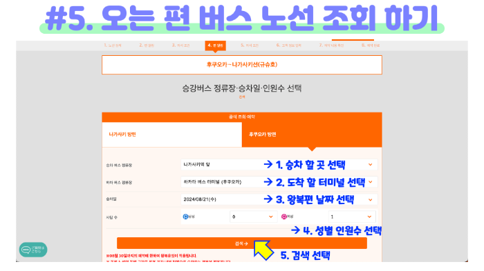후쿠오카-하카타역에서-나가사키-버스-예약-하기-산큐-패스-이용