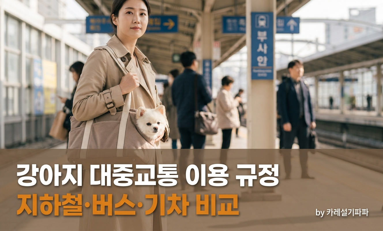 역 앞에서 이동장을 들고 있는 사람