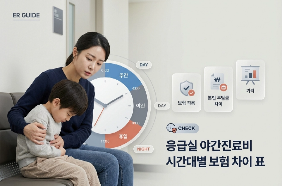 응급실 야간진료비, 시간대별 건강보험 적용 차이 한 번에 보는 표