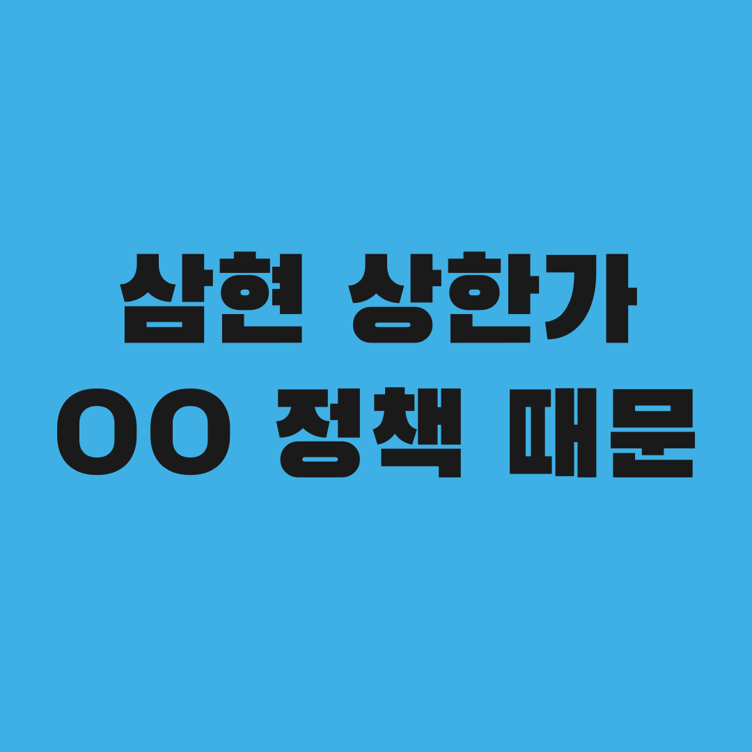 삼현 상한가, 알고 보니 이 정책 때문이었다