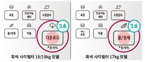 회색 사각필터 모델(18/19kg, 17kg)